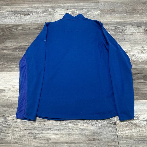Peter Millar Moisture Management Blue Mens L Crown Sport 1/4 Zip Golf Sweatshirt - Picture 3 of 10